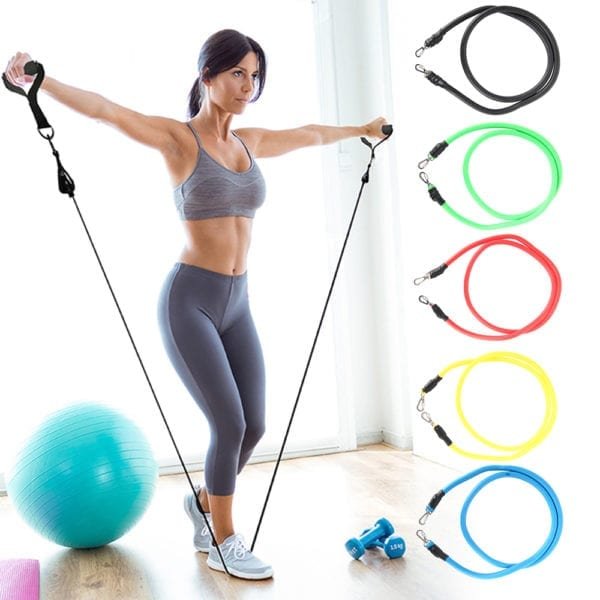 11 12pcs Resistance Bands Set Fitness Pull Rope Home Elastic Exercises Body Fitness Workout Latex Tubes 3