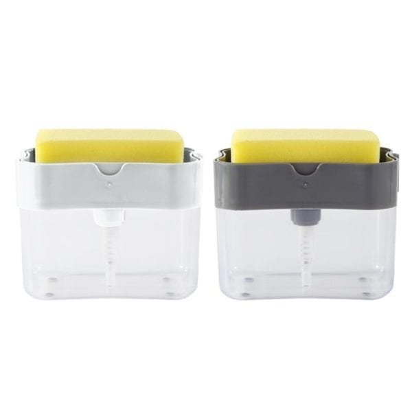 2 in 1 Sponge Box Lightness Portability No Space Occupy with Soap Dispenser Manual Plastic Double 2