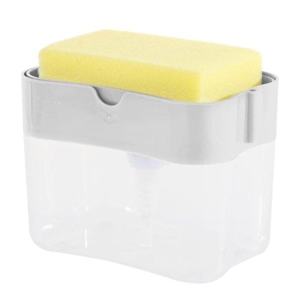 2 in 1 Sponge Box Lightness Portability No Space Occupy with Soap Dispenser Manual Plastic Double 3