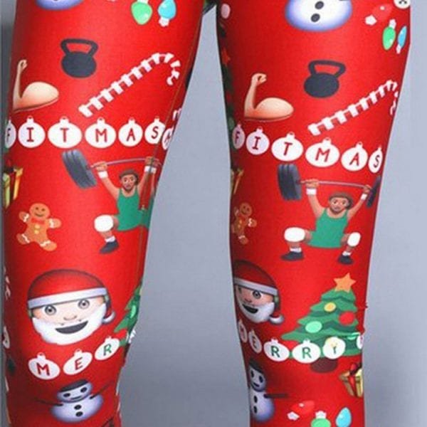 2019 Hot Sale Christmas Printing Leggings Put Hip Elastic High Waist Legging Breathable Merry Christmas Printing 3
