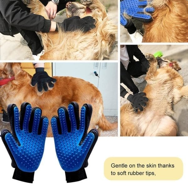 2pcs Silicone Dog Pet Brush Glove Cats Dogs Cleaning Massage Gloves Deshedding Brush Dog Bathing Comb 3
