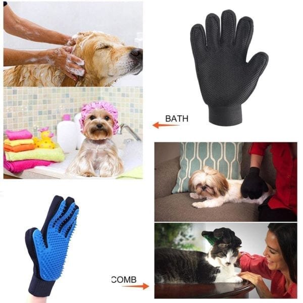 2pcs Silicone Dog Pet Brush Glove Cats Dogs Cleaning Massage Gloves Deshedding Brush Dog Bathing Comb 4