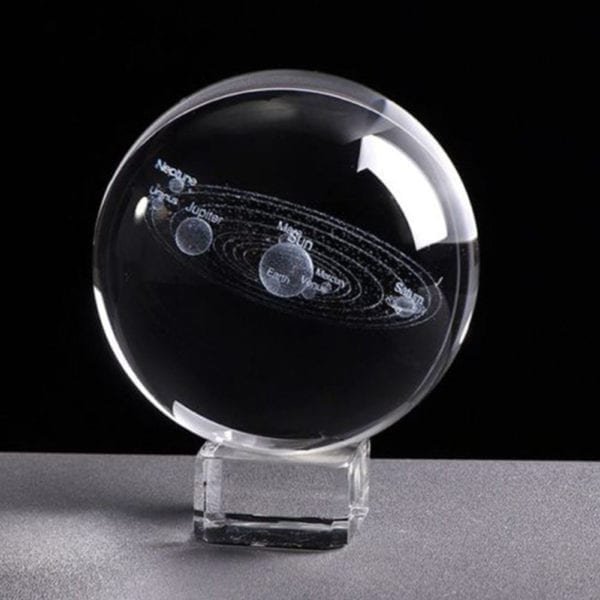 6cm Desktop Gift Photo Props Sphere Crystal Ball 3D Miniature Decoration Engraved Solar System Planets Model 3