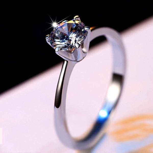 90 OFF Luxury Female Small Lab Diamond Ring Real 925 Sterling Silver Engagement Ring Solitaire Wedding 3