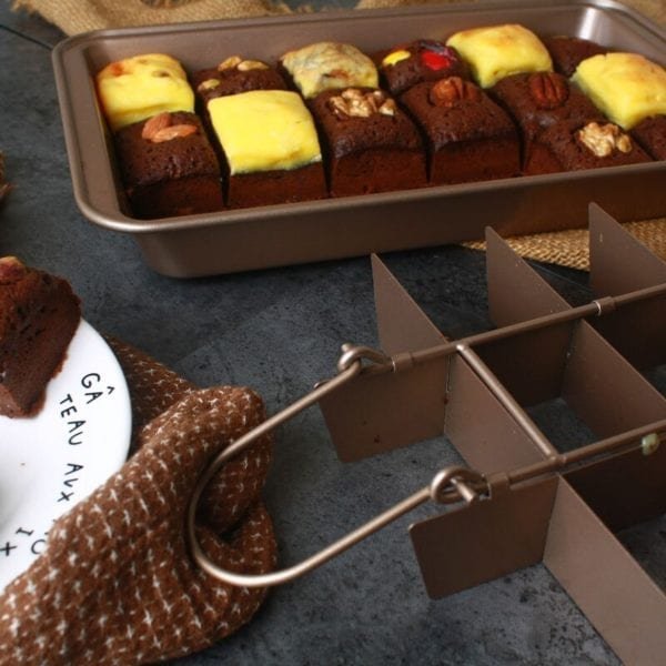 Creative Brownie Baking Pan Quality Carbon Steel Non Stick Chocolate Cake Mold Multifunctional Thick Square Lattice 5