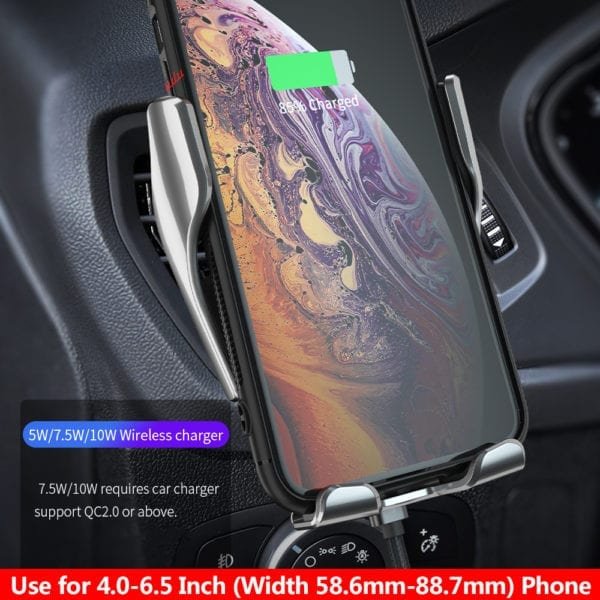 DCAE Automatic Clamping 10W Wireless Car Charger For iPhone XS XR X 8 11 Pro Samsung 1