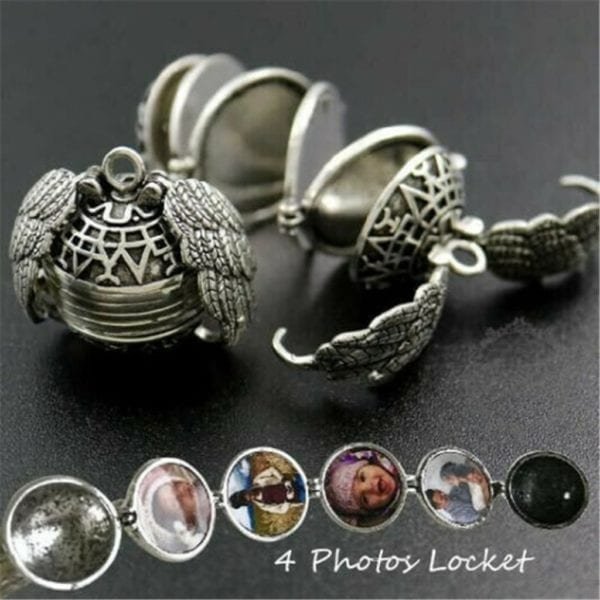 Expanding Photo Locket Necklace Pendant Angel Wings Gift Jewelry Decoration Necklace Exquisite Ornaments Pendant Romantic 4