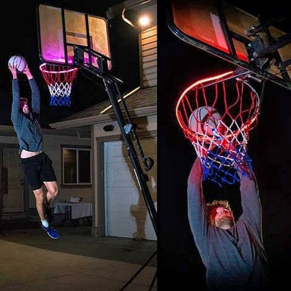 LED Solar Sensor Activated Light Strip Basketball Hoop Rim Attachment Helps Shoot At Night Lamp 4