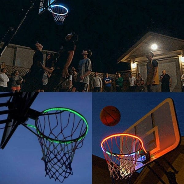 LED Solar Sensor Activated Light Strip Basketball Hoop Rim Attachment Helps Shoot At Night Lamp 5