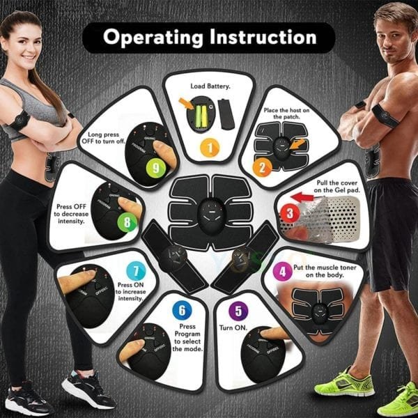 Muscle Stimulator EMS Muscle Toner Professional Muscle Trainer Massage Relaxation Device Wireless AB Abdominal Muscle Trainer 4