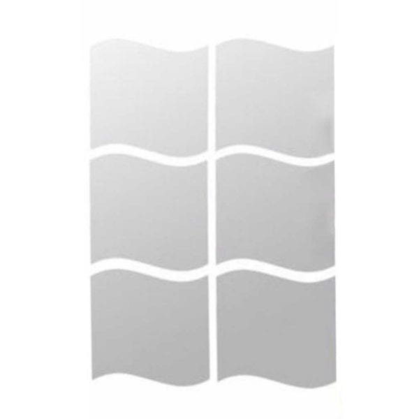 New 6 pcs Waves Shape Self adhesive Tile 3D Mirror Wall Stickers Decal Room Decorations Modern 1