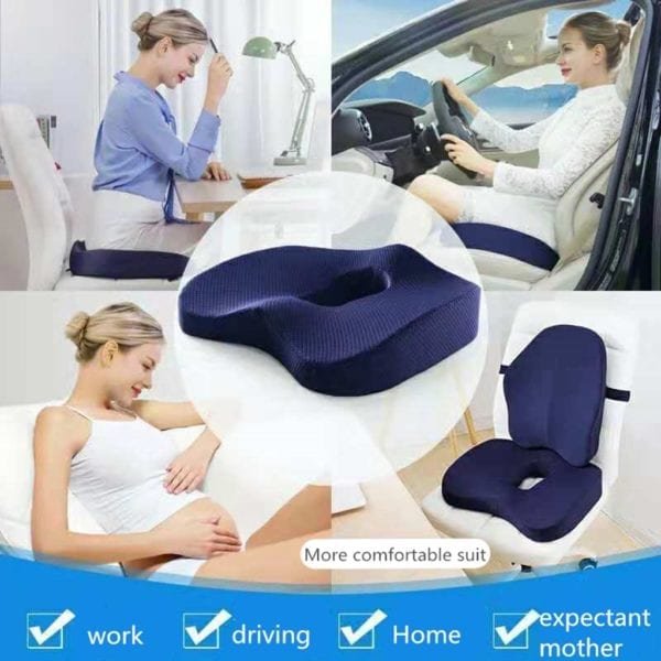 Premium Memory Foam Seat Cushion Coccyx Orthopedic Car Office Chair Cushion Pad for Tailbone Sciatica Lower 3