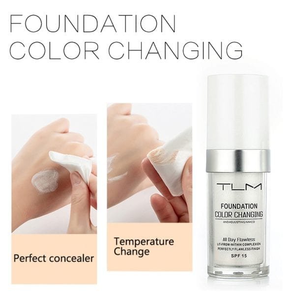 TLM 30ML Color Changing Foundation Makeup Base Liquid Cover Concealer Longlasting Makeup Sombras Skin Care Foundation 2