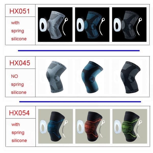 1 pcs Knee Patella Protector Brace Silicone Spring Knee Pad Basketball Running Compression Knee Sleeve Support 1