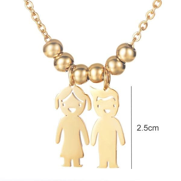 2019 New Fashion Personalized Kids Girl and Boy Pendant Necklace Custom Name Date For Mom Kids 1