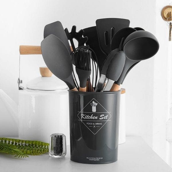 2020 11pcs Kitchen Cooking Cooking Tools Set Utensils Set With Storage Box Premium Silicone Turner Tongs 3