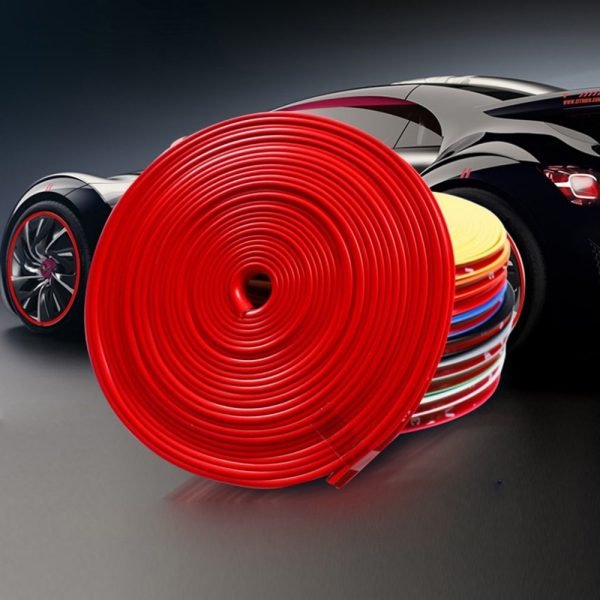 8M Roll Rimblades Car Vehicle Color Wheel Rims Protectors Decor Strip Tire Guard Line Rubber Moulding 1