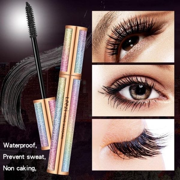 Leezi Mascara 4d Silk Fiber Lash Long Curling Mascara Makeup Eyelash Black Waterproof Extension Lengthening Eye