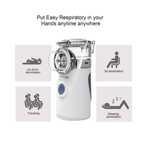Mini Handheld Portable Mesh Nebulizer Silent Ultrasonic Medical Steaming Inhaler Adult Kids Rechargeable Respirator Humidifier 1
