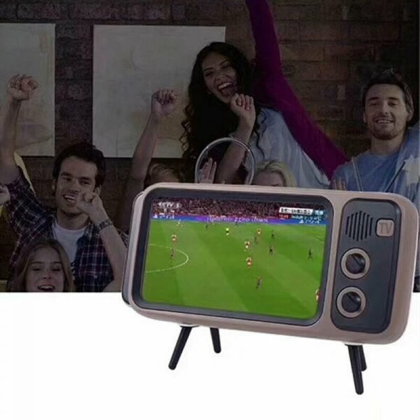 Mini Portable Retro BT Bluetooth Speaker Music TV Design Mobile Phone Holder Speaker Stereo Outdoor Sound 3