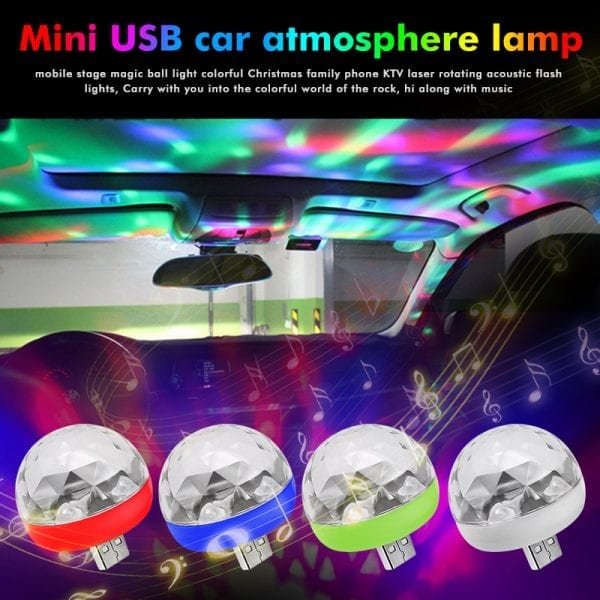 Mini USB LED Disco Stage Light Portable Family Party Magic Ball Colorful Light Bar Club Stage