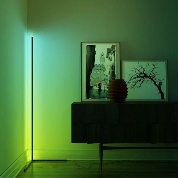 Modern bedroom thermal led adjustable RGB floor lamp with minimum corner rack Minimal Lamp Vibrancy
