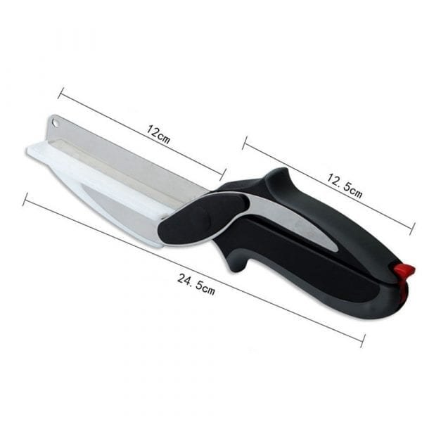 Multi Function Clever Cutter Kitchen Scissors 2 in 1 Food Chopper Stainless Steel Utility Knife Cutting 3