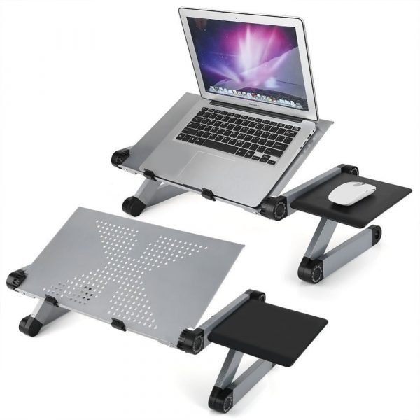 Portable Adjustable Aluminum Laptop Desk Stand Table Vented Ergonomic TV Bed Lap Stand Up Working Office