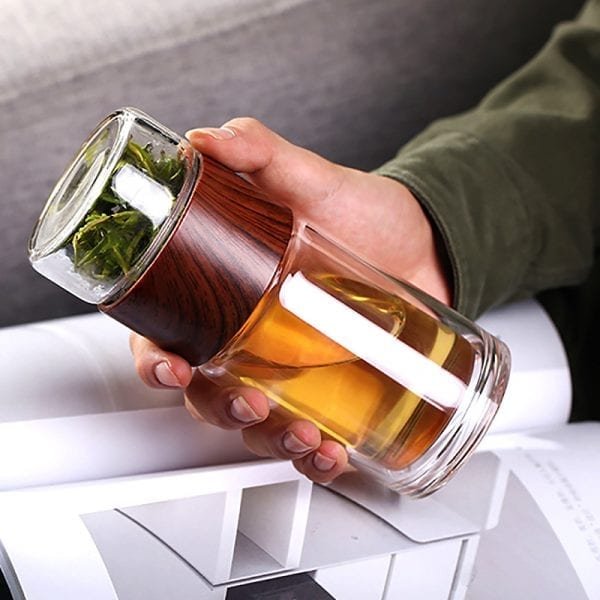 Tea Water Bottle Travel Drinkware Portable Double Wall Glass Tea Infuser Tumbler Stainless Steel Filters The 1