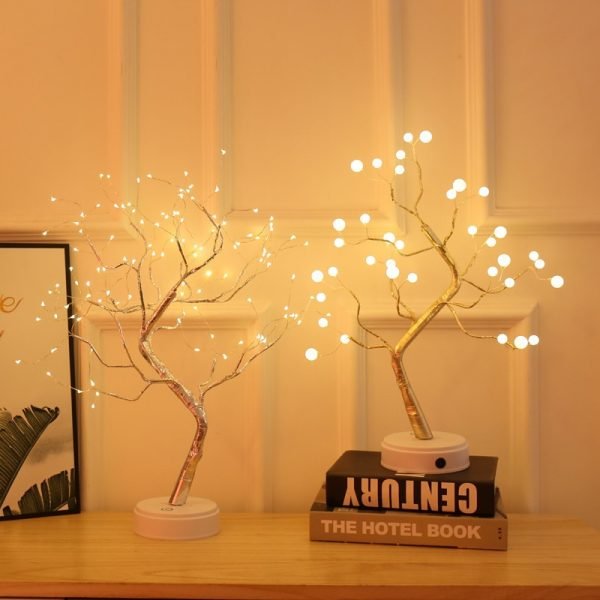 108 LED USB 3D Table Lamp Copper wire Christmas Fire Tree Night light for Home Holiday 1