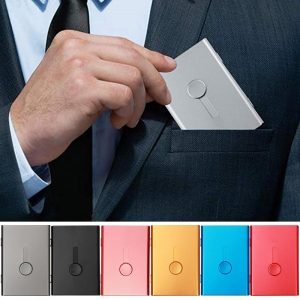 Business Card Holder Hand Push Card Case Bank Card Membership Package Metal Ultra Thin Business Card