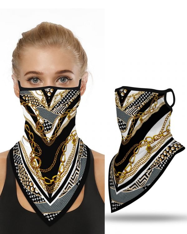 Chain Print Breathable Face Cover Windproof Bandana Outdoors Bandanas Face Cover