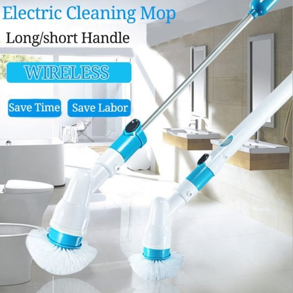 Electric Spin Scrubber Turbo Scrub Cleaning Brush Cordless Chargeable Bathroom Cleaner with Extension Handle Adaptive Brush