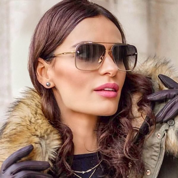 High Quality Women s Square Cutting Lens Sunglasses Men Brand Designer Ins Trend Gradient Sun Glasses