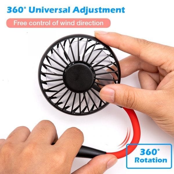 Mini USB Portable Fan Neck Fan Neckband With Rechargeable Battery Small Desk Fans handheld Air Cooler 1