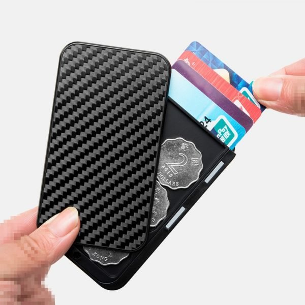 New Bring ID Card Holder Case Card Holder Men Purse Carbon Fiber Minimalist Rfid Wallet for 2