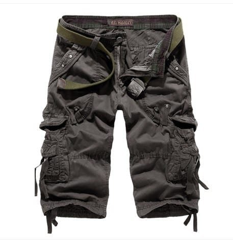 New Summer Men s Casual Loose 3 4 Cargo shorts Multi Pocket Military Shorts Trouser Big 4