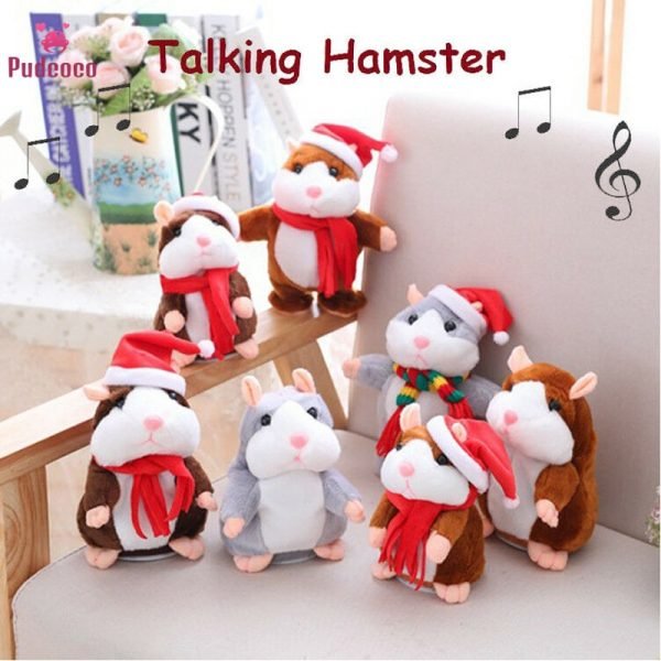 Pudcoco Brand Christmas Cheeky Hamster Talking Pet Soft Toy Cute Sound 2019 Xmas Kid Gift High