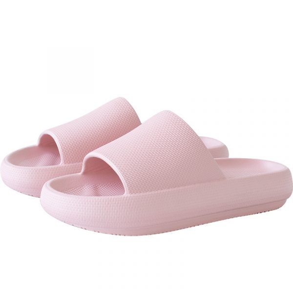 fujin Women Men Slippers Platform Soft PU Leather Shoes Comfy Platform Flat Sole Ladies Casual Soft 2