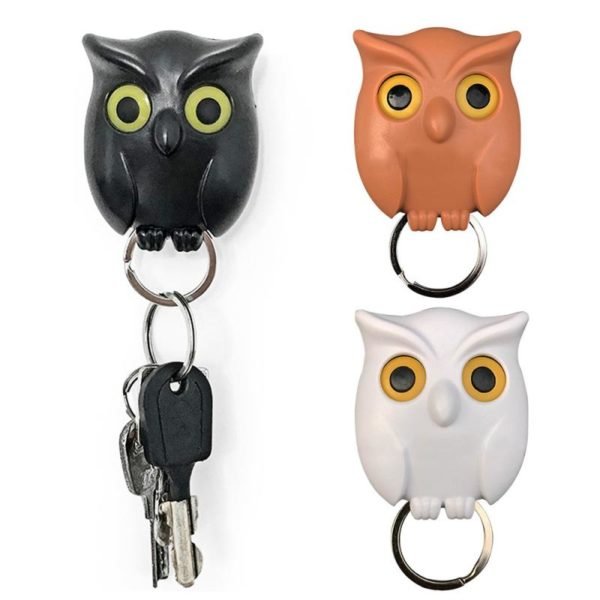1 PCS Owl Night Wall Magnetic Key Holder Magnets Owl Key Holder Keychain Key Hanger Hook 4
