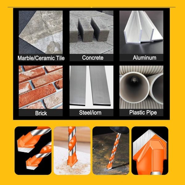 1PCS Ceramic Tile Drill Bits Masonry Drill Bits Set for Glass Brick Tile Concrete Plastic and 4