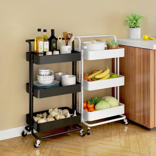 2 3 4 Tier Gap Kitchen Storage Rack Sturdy Thick Movable Shelf With Wheels Kitchen Bathroom 2