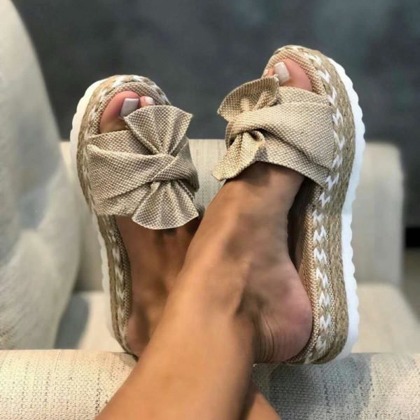 2020 Summer Fashion Sandals Shoes Women Bow Summer Sandals Slipper Indoor Outdoor Flip flops Beach Shoes 1