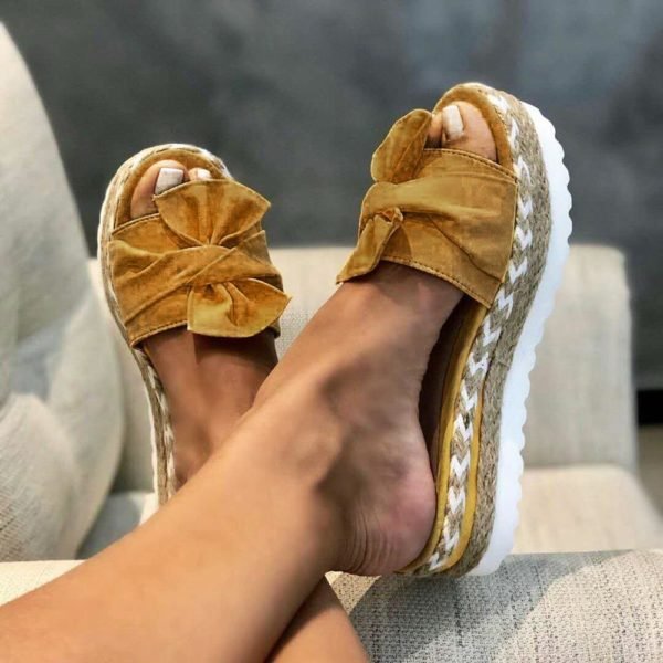 2020 Summer Fashion Sandals Shoes Women Bow Summer Sandals Slipper Indoor Outdoor Flip flops Beach Shoes 4