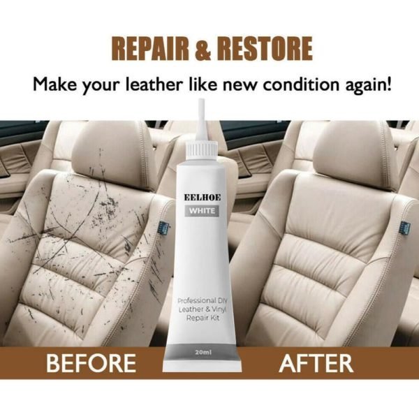 20ml Car Reconditioning Cream Black White Leather And Vinyl Repair Kit Furniture Couch Car Seats Sofa 3
