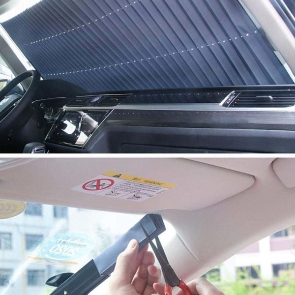 Automatic Retractable Car Front Rear Windshield Sunshade Anti Sun Heat Insulation Blinds car interior protection car 5