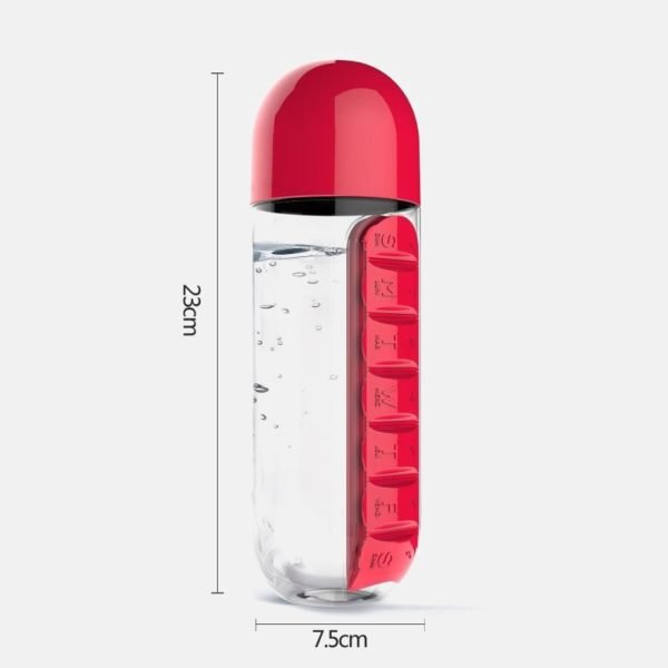 Direct Drinking Bottles hot Water Bottle Travel 600ML Bottle With Plastic Pill Box A Day Organizer 2