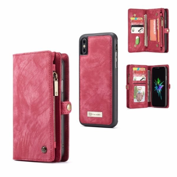 Genuine Leather Wallet Phone case for iPhone X super organizer wallet money purse cards holder with 4