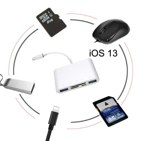 IOS 13 SD TF Card 2 USB 3 0 Card Reader Support USB Mouse U Flash