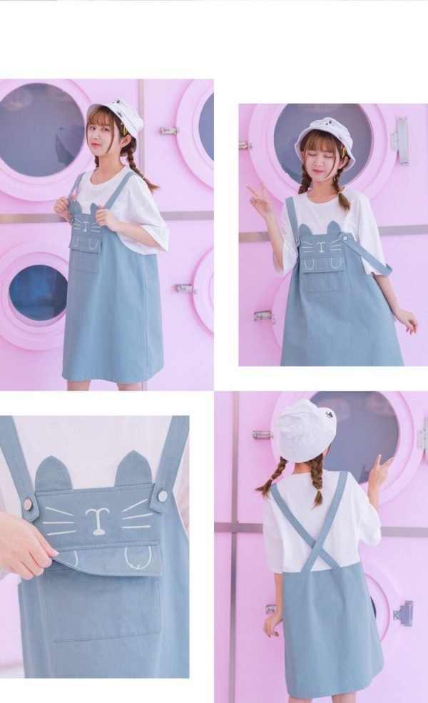 Korean Summer Cute Dress Women Mori Girl New Fashion Lovely Fake Two Piece Strap Dresses 2020 5